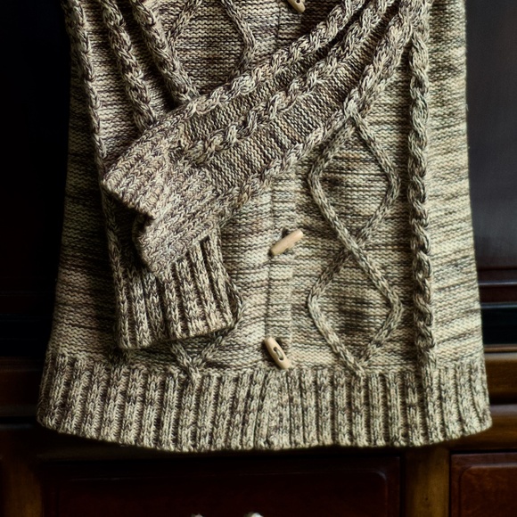 Y2K Knit Fitted Cardigans/Sweater Jacket Wood Buttons XS - Picture 3 of 8